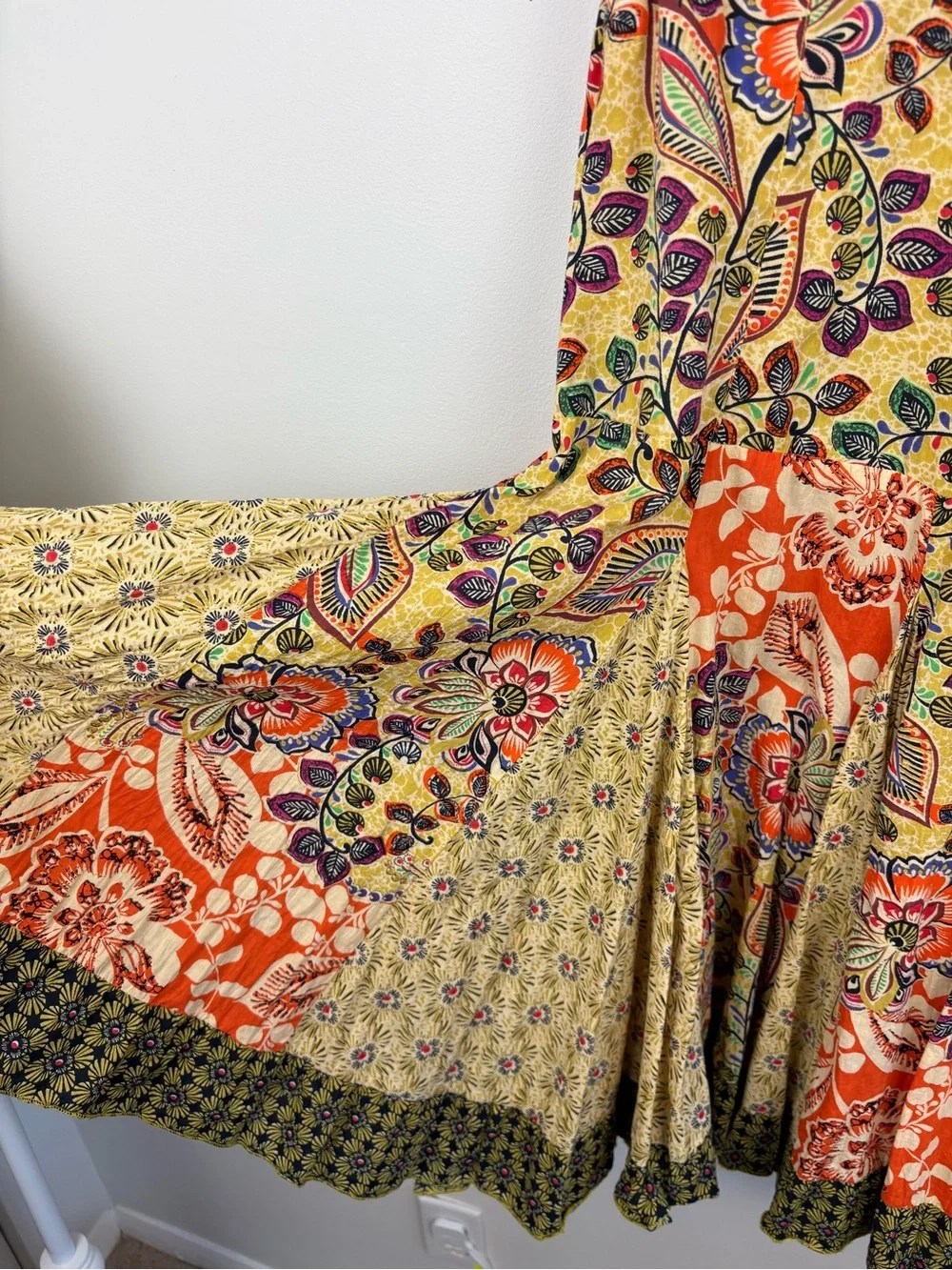 Vintage Phool Sleeveless Floral Patchwork Knee Length Dress Medium Boho Chic - Picture 3 of 14